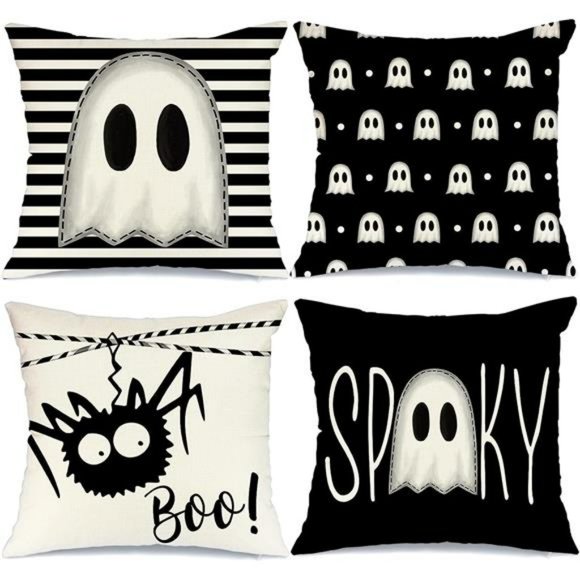 Halloween Pillow Covers 18 x 18 Inch Set of 4, Throw Pillowcases - Picture 1 of 6
